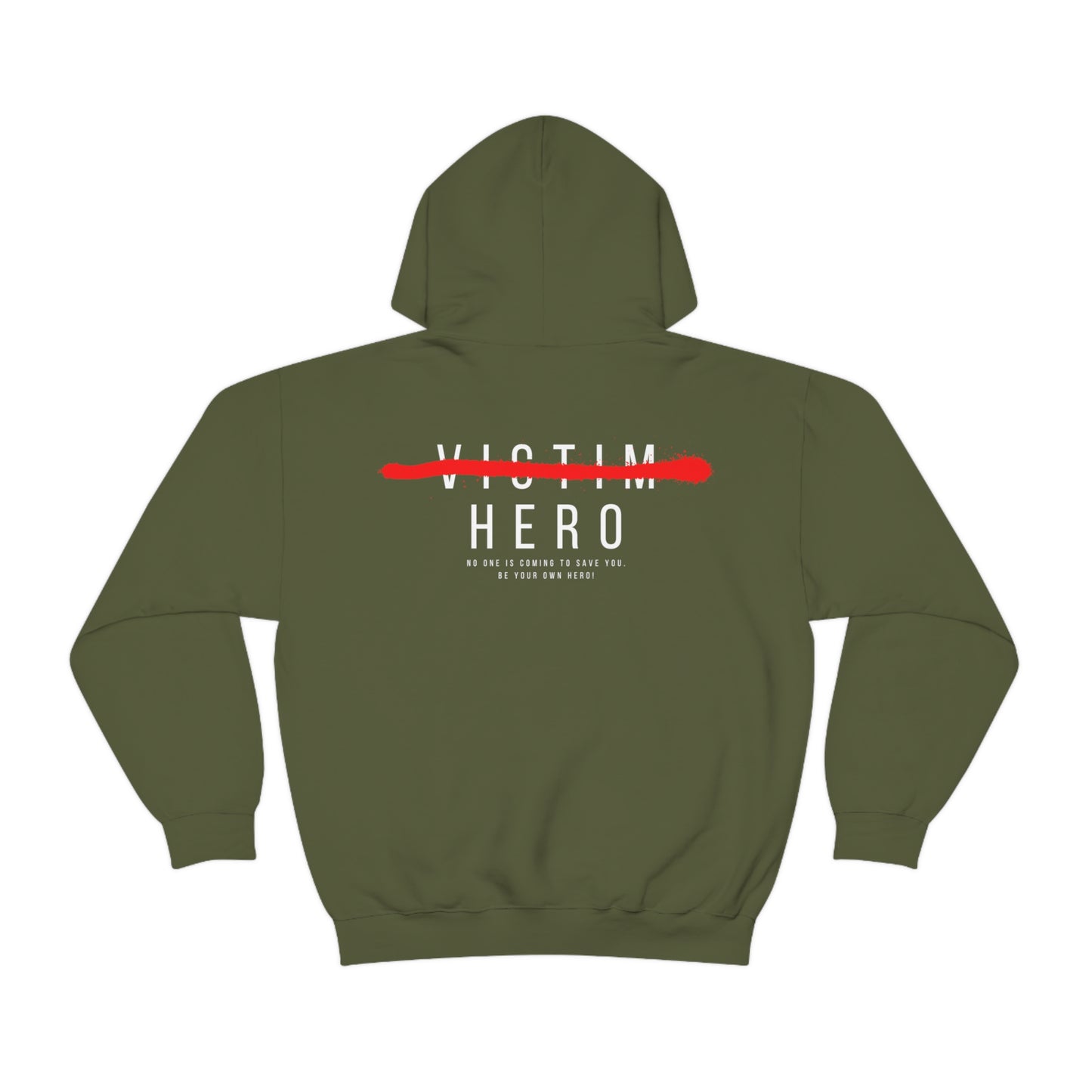 HERO Hoodie (logo w/saying on back)